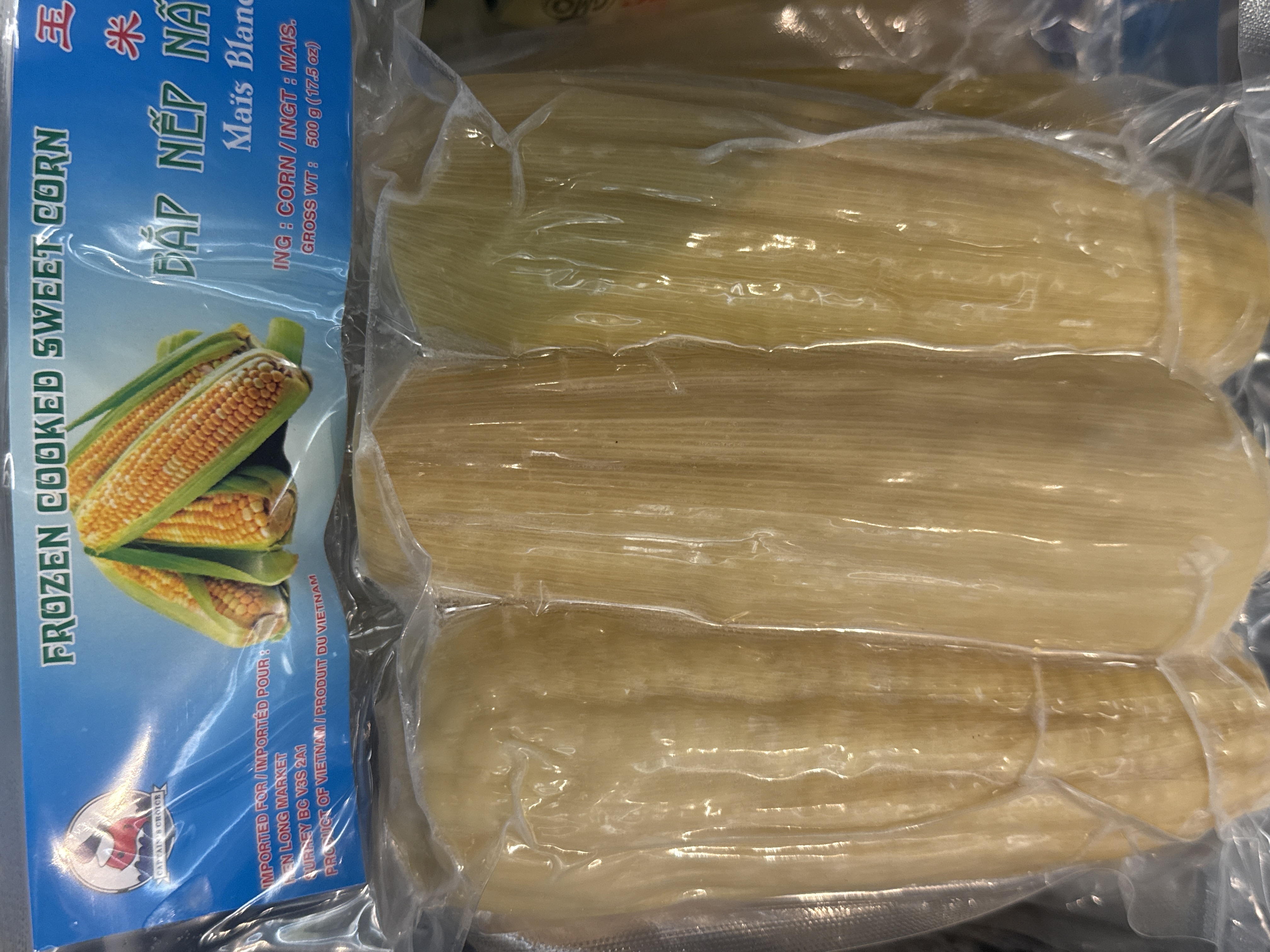 Frozen cooked corn