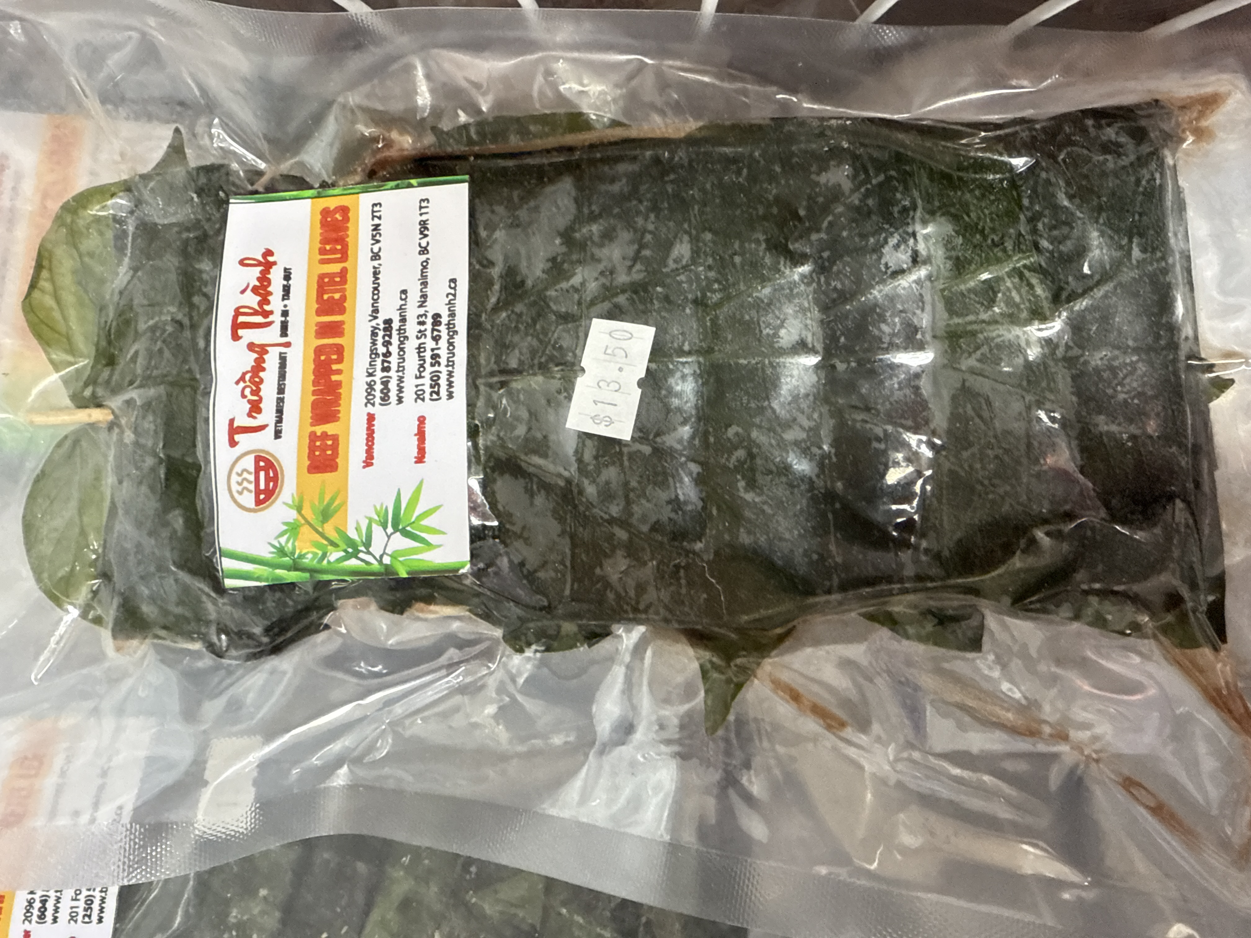 Beef wrapped in betel leaves